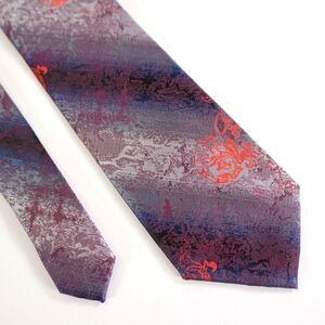 Sparks By John Sparks Blue Purple Floral Woven Long Silk‎ Tie